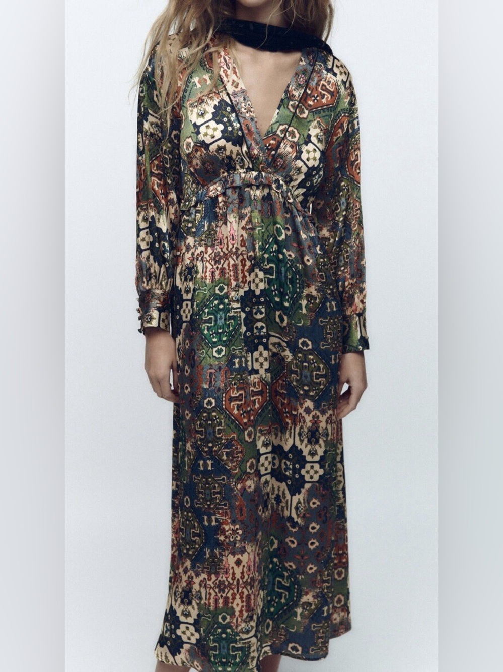 Zara Floral Long Sleeve Dress - Multicolor